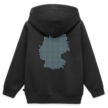 Schleswig-Holstein - Kiel und Lübeck - Kinder Premium Organic Zip Hoodie - Schwarz - Hinten - AI Model Kid Male (0cm)