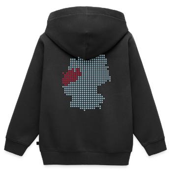 Nordrhein-Westfalen - Kinder Premium Organic Zip Hoodie - Schwarz - Hinten - AI Model Kid Male (0cm)