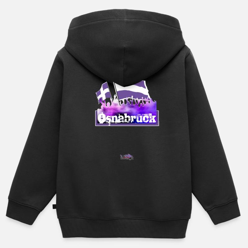 osnabrueck - Sweat Premium à capuche zippé enfant bio - noir