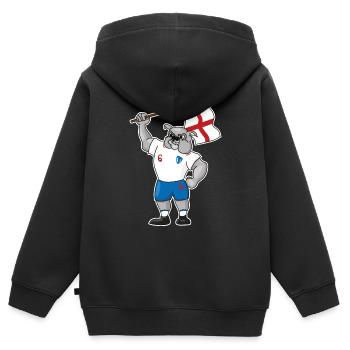 ANGLETERRE Football Britain Football Bulldog Bulldog - Sweat Premium à capuche zippé enfant bio - noir - Dos - AI Model Kid Male (0cm)