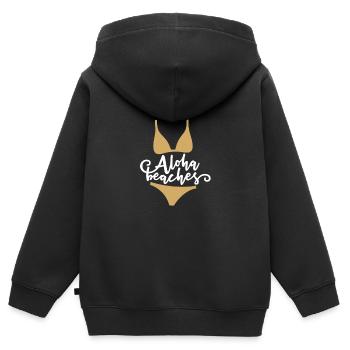 Aloha été bikini maillot de bain plage cadeau - Sweat Premium à capuche zippé enfant bio - noir - Dos - AI Model Kid Male (0cm)