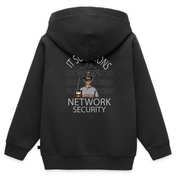 Network Security - IT - Computer - Network - Kids Premium Organic Zip-up Hoodie - black - Back - AI Model Kid Male (0cm)