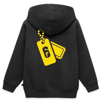 Rainbow Six Sitz, Pro League, Renown Icon - Kinder Premium Organic Zip Hoodie - Schwarz - Hinten - AI Model Kid Male (0cm)