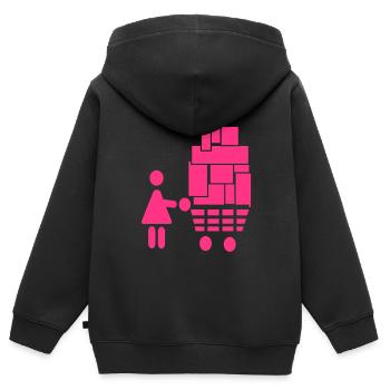 Geschenk Einkaufen vor Weihnachten Shopping - Kinder Premium Organic Zip Hoodie - Schwarz - Hinten - AI Model Kid Male (0cm)
