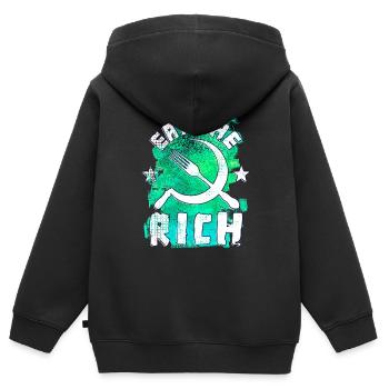 Esse die Reichen - Messer und Sichel - Kinder Premium Organic Zip Hoodie - Schwarz - Hinten - AI Model Kid Male (0cm)