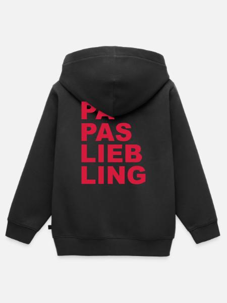 Papas Liebling - Kinder Premium Organic Zip Hoodie - Schwarz