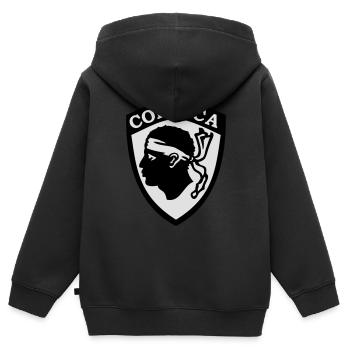 Korsika Blason - Kinder Premium Organic Zip Hoodie - Schwarz - Hinten - AI Model Kid Male (0cm)