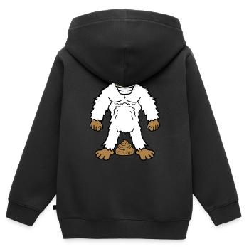 merde tas puant merde kot yeti m - Sweat Premium à capuche zippé enfant bio - noir - Dos - AI Model Kid Male (0cm)