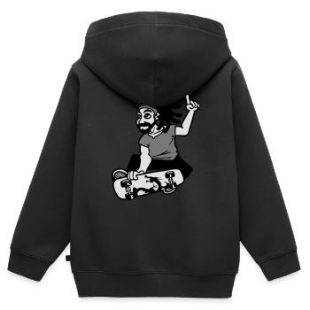 rasta lustig - Kinder Premium Organic Zip Hoodie - Schwarz - Hinten - AI Model Kid Male (0cm)