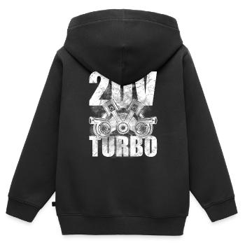 5 Zylinder 20V Turbo - Kinder Premium Organic Zip Hoodie - Schwarz - Hinten - AI Model Kid Male (0cm)