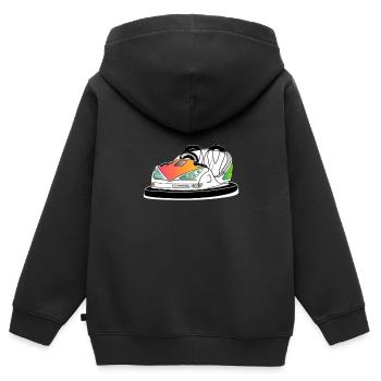 Voiture tamponneuse Bumpr Fairground Ride Kirm - Sweat Premium à capuche zippé enfant bio - noir - Dos - AI Model Kid Male (0cm)