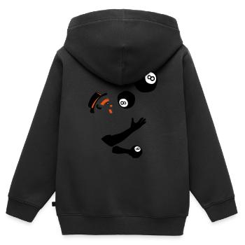 jongleur boule billard 8 - Sweat Premium à capuche zippé enfant bio - noir - Dos - AI Model Kid Male (0cm)