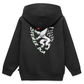 Steiermark - Kinder Premium Organic Zip Hoodie - Schwarz - Hinten - AI Model Kid Male (0cm)