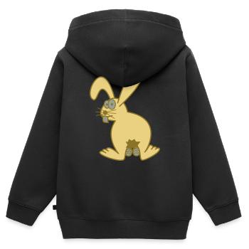 Osterhase mit ostereiern - Kinder Premium Organic Zip Hoodie - Schwarz - Hinten - AI Model Kid Male (0cm)