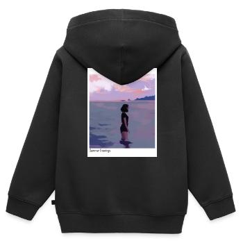 Sommerabende am Meer - Kinder Premium Organic Zip Hoodie - Schwarz - Hinten - AI Model Kid Male (0cm)
