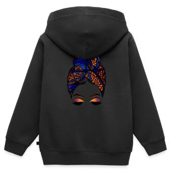 lashes and headtie - Kinder Premium Organic Zip Hoodie - Schwarz - Hinten - AI Model Kid Male (0cm)