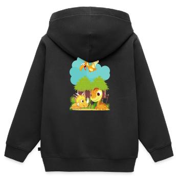 Dino children - Kids Premium Organic Zip-up Hoodie - black - Back - AI Model Kid Male (0cm)