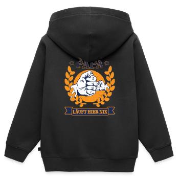 Bester Papa - Kinder Premium Organic Zip Hoodie - Schwarz - Hinten - AI Model Kid Male (0cm)