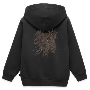 Circuit imprimé - Sweat Premium à capuche zippé enfant bio - noir - Dos - AI Model Kid Male (0cm)