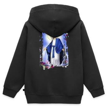 Holly Mary Maria Madonna Mariana Jungfrau Maria - Kinder Premium Organic Zip Hoodie - Schwarz - Hinten - AI Model Kid Male (0cm)