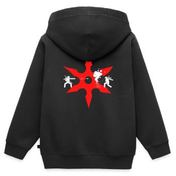 Ninja Fight - Kinder Premium Organic Zip Hoodie - Schwarz - Hinten - AI Model Kid Male (0cm)