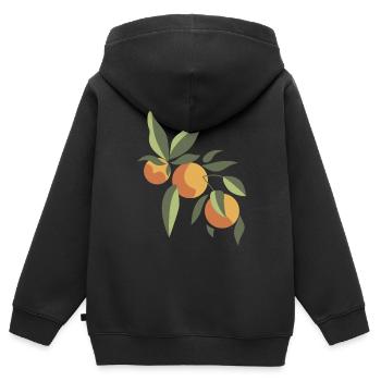 ästhetische Frucht - Kinder Premium Organic Zip Hoodie - Schwarz - Hinten - AI Model Kid Male (0cm)