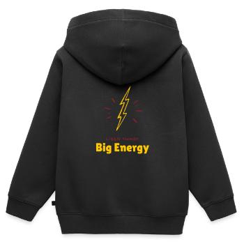 Big Energy - Sweat Premium à capuche zippé enfant bio - noir - Dos - AI Model Kid Male (0cm)