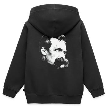 Friedrich Nietzsche Philosophie T-Shirt - Sweat Premium à capuche zippé enfant bio - noir - Dos - AI Model Kid Male (0cm)