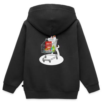 Jack war Shoppen - Kinder Premium Organic Zip Hoodie - Schwarz - Hinten - AI Model Kid Male (0cm)