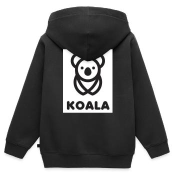 Koala, Ours, Nature, Climat, Protection, Australie, Bio - Sweat Premium à capuche zippé enfant bio - noir - Dos - AI Model Kid Male (0cm)