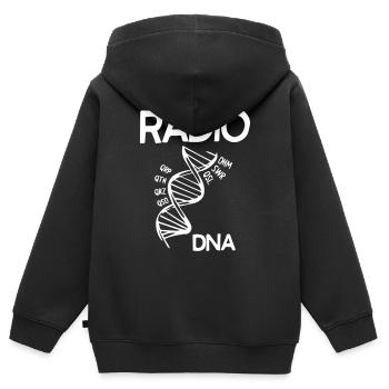 DNA Radio - Kinder Premium Organic Zip Hoodie - Schwarz - Hinten - AI Model Kid Male (0cm)