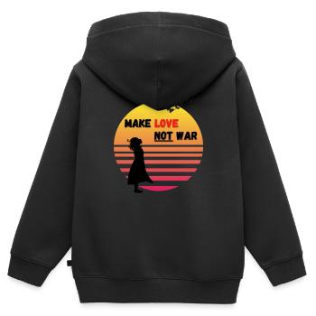 make love not war - after the sunset - Kinder Premium Organic Zip Hoodie - Schwarz - Hinten - AI Model Kid Male (0cm)
