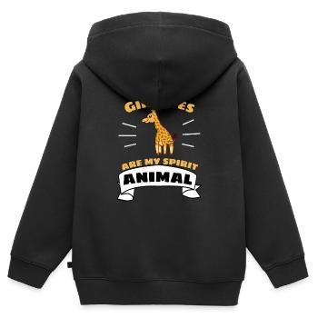 Giraffen sind mein spirituelles Tier Lustiges Tier - Kinder Premium Organic Zip Hoodie - Schwarz - Hinten - AI Model Kid Male (0cm)