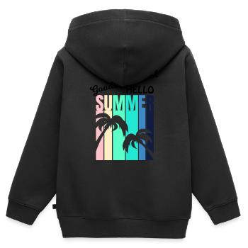 Auf Wiedersehen Schule Hallo Sommer | Letzter Schultag - Kinder Premium Organic Zip Hoodie - Schwarz - Hinten - AI Model Kid Male (0cm)