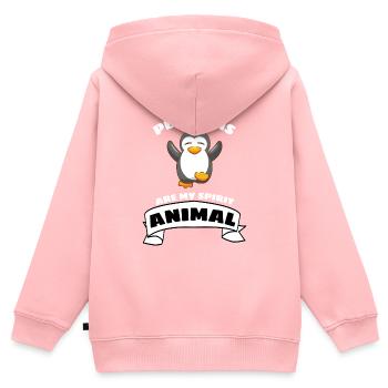 Antarctique Animal Drôle Cadeau Doux Pingouin - Sweat Premium à capuche zippé enfant bio - rose - Dos - AI Model Kid Female (0cm)
