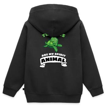 Ocean Animal Lovers Gift Funny Turtle - Kids Premium Organic Zip-up Hoodie - black - Back - AI Model Kid Male (0cm)