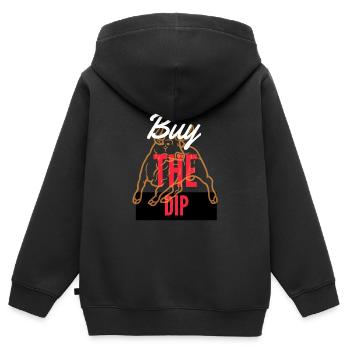 Buy The Dip 3 - Kinder Premium Organic Zip Hoodie - Schwarz - Hinten - AI Model Kid Male (0cm)