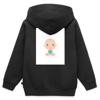 baby, kind, klein, Neugeborenes, - Kinder Premium Organic Zip Hoodie - Schwarz - Hinten - AI Model Kid Male (0cm)