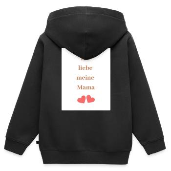 ich liebe meine Mama, - Kinder Premium Organic Zip Hoodie - Schwarz - Hinten - AI Model Kid Male (0cm)