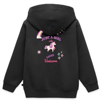 Sweet Unicorn - Kinder Premium Organic Zip Hoodie - Schwarz - Hinten - AI Model Kid Male (0cm)