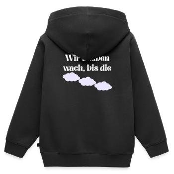 Lila Wolken Song - Kinder Premium Organic Zip Hoodie - Schwarz - Hinten - AI Model Kid Male (0cm)