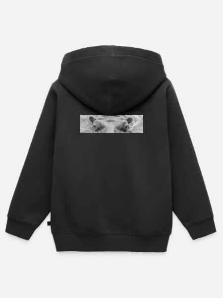 Hippopotamus Blick - Kinder Premium Organic Zip Hoodie - Schwarz