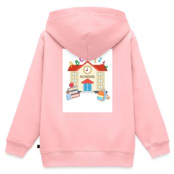 Schule Einschulung - Kinder Premium Organic Zip Hoodie - Rosa - Hinten - AI Model Kid Female (0cm)