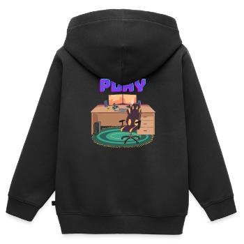 Bureau PC de jeu - Sweat Premium à capuche zippé enfant bio - noir - Dos - AI Model Kid Male (0cm)