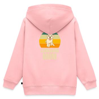 Labrador Mama Dogs Fête des mères Rétro Labrador - Sweat Premium à capuche zippé enfant bio - rose - Dos - AI Model Kid Female (0cm)