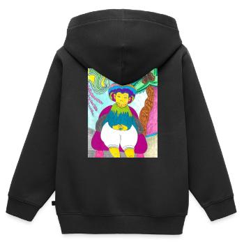 JasminEs World - Kinder Premium Organic Zip Hoodie - Schwarz - Hinten - AI Model Kid Male (0cm)