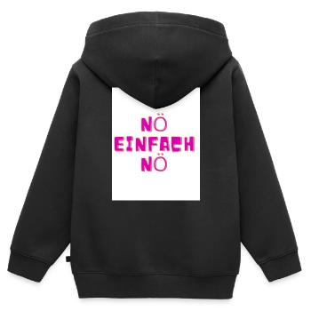Nö - Kinder Premium Organic Zip Hoodie - Schwarz - Hinten - AI Model Kid Male (0cm)