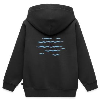 U Mare - Sweat Premium à capuche zippé enfant bio - noir - Dos - AI Model Kid Male (0cm)