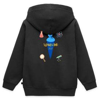 Schulkind 2022 - Kinder Premium Organic Zip Hoodie - Schwarz - Hinten - AI Model Kid Male (0cm)