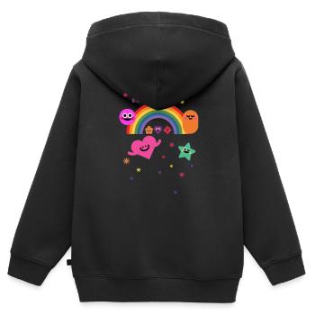 Sonnenschein - Kinder Premium Organic Zip Hoodie - Schwarz - Hinten - AI Model Kid Male (0cm)